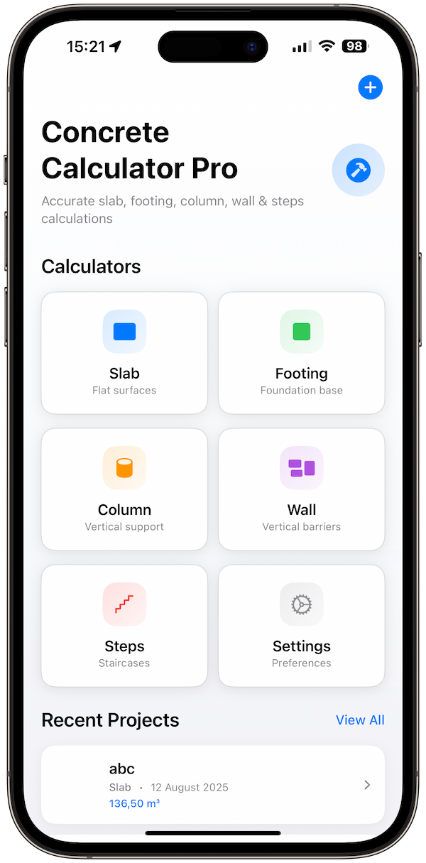 concrete-calculator screenshot 1